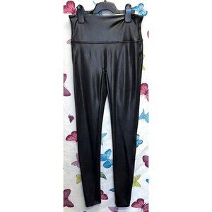 Spanx Black Faux Leather High-Waisted Leggings Medium